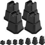 shouwuhho Bed Risers 7 inch, Furniture Risers Elevation in Heights 7 Inch Heavy Duty, Bed Lift Risers for Caster Wheels or Posts of Bed Table Couch, Support up to 6000 lbs, Black, 4 Pack