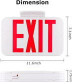 LIT-PaTH LED EXIT Sign, Emergency light with Double Face and Back Up Batteries- US Standard Red Letter Exit Lighting, UL 924 and CEC Qualified, 120-277 Voltage, 12-Pack