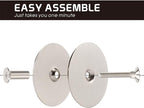 Door Knob Cover, 2-5/8" Diameter Solid Steel Deadbolt Cover Plate, Hole Filler Plate for Door Handle (1, Satin Nickel)