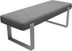 VANT Upholstered Bed Bench - Boucle Grey - Brushed Nickel - Contemporary Modern, Bedroom Bench Seat, Hallway, or Entryway