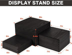 3 Pack Wood Cake Cupcake Stand Buffet Risers, Wooden Display Stand Wood Display Riser, Square Food Display Risers for Party Wedding Birthday Home (6" 7" 8")