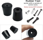 uxcell 4pcs Rubber Feet Bumper Buffer Feet Furniture Table Desk Cabinet Leg Pads Anti-slip with Metal Washer, D49x40xH50mm