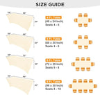2 Pack 6 Ft Beige Spandex Table Cover Fitted Rectangular Tablecloth Stretchable Fabric Table Cloth 6 ft Wrinkle-Free for Party Tradeshows Banquet Weddings Cocktail