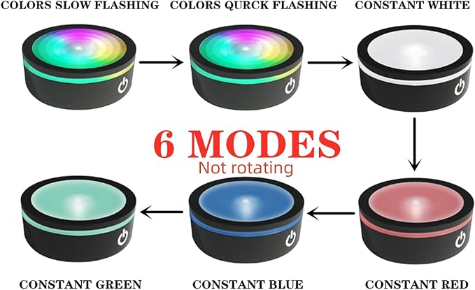 EUSTUMA LED Light Base Non-slip Round Display Stand In A Variety of Colors,Suitable for Glass Crystal Spherical Artwork,Holiday Party Decoration.(Notice:Not rotating)