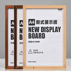 Wall Mount Acrylic Sign Holder Self Adhesive Magnetic Display Frame Clear Document Frame for Office, Store, School, Home, Wall Picture Frame (Walnut A4 210×297mm/8.27×11.69inches)