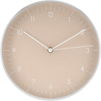 LUUK LIFESTYLE Modern Quartz Wall Clock with Silent Movement, Second Hand and Arabic Numerals, Deco for Kitchen, Bedroom, Office, Cream I Beige