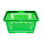 12Pcs 18L Shopping Baskets with Handles, Portable Plastic Retail Grocery Baskets Large Capacity for Stores, Supermarket, Retail, Groceries Shopping (Green)