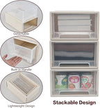 Gloreen 12 L Plastic Stackable Storage Drawers, 3 Packs Desktop Compact Drawer Box