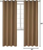 BGment Blackout Curtains for Living Room - Grommet Thermal Insulated Room Darkening Curtains for Bedroom, 2 Panels of 52 x 84 Inch, Taupe