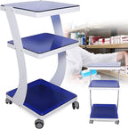3 Tier Steel Rolling Utility Cart Storage Organizer Carts,3-Shelf Glass and Steel Den-tal Equipment Mobile Trolley Service Cart with Wheels,Load 66LBS