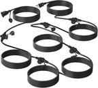 oviitech 25FT Black Outdoor Extension Cord,5 Evenly-Spaced Outlet Plugs,Multiple Outlets with Weatherproof Power Cord.