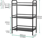 HDANI Storage Shelves, 3-Tier Metal Storage Rack with Shelf,Shelf Organizer,Garage Standing Shelving Unit for Laundry,Bathroom,Kitchen,Pantry, Closet,23.6''W X 13.8''D X 36.2 H'',Black