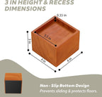 3-Inch Solid Pine Furniture Risers – 2000LBS Capacity, Tool-Free Install, Natural Wood Design for Beds, Sofas & Desks (3 Inch)