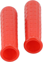 2Pcs Wheelbarrow Rubber Handles Replacement, Anti-slip Handle Grip Covers Weatherproof Handles Non-Slip Round Tubes for Garden Carts(114x20mm Red)