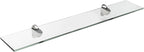 Spancraft Glass H-6x30-Brushed Steel Heron Glass Shelf, Brushed Steel, 6" x 30"
