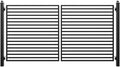 ZUMI Dual Swing Driveway Gate, 12x6 ft. Outdoor Steel Fence for Home Security, Heavy-Duty Weatherproof Iron Kit, Brooklyn Style