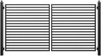 ZUMI Dual Swing Driveway Gate, 12x6 ft. Outdoor Steel Fence for Home Security, Heavy-Duty Weatherproof Iron Kit, Brooklyn Style
