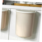 Hanging Wall-Mounted Trash Can Large Plastic Kitchen Waste Bin with Lid Practical Storage Container for Household Bedroom and Living Plastic Elegant Apricot Color