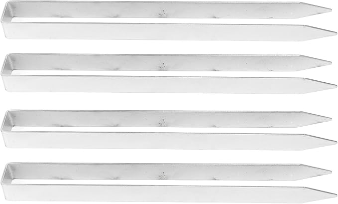 4 Pcs U Shaped Stakes Heavy Duty Stainless Steel Ground Pegs, U Shape Rose Arch Ground Anchors for Weed Barrier Fabric Irrigation Tubing, Secure Fence and Outdoor Equipment with Ea