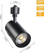 VANoopee 3-Color 20W H Track Lighting Heads Dimmable No Flicker Bright LED Track Lighting Fixtures for Accent Task Retail Kitchen Ceiling Track Light H Type Pack of 4 - CRI90+ 36° 2000lm Black