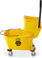 Dryser Commercial Mop Bucket with Side Press Wringer, 26 Quart, Yellow