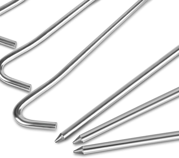 9" Tent Stakes, Heavy Duty Tarp Camping Stakes, Galvanized Metal Pegs for Outdoor Decorations, 40 PCS