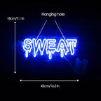 Sweat Neon Sign for Home Gym Wall Decor Sweat Gym Lighting Man Cave Decor Wall Art Gift 16.8"×6.8"