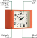 NEWGATE® Mini Metro Desk Clock | Retro Mantel Clock | Orange | Mid Century Style for Desk, Table top, Shelf or Bedside