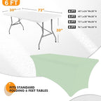 SEPARO Spandex Table Cover 2 Pack 6FT Sage Green Fitted Tablecloths,Washable Wrinkle Resistant Stretch Table Cloth Rectangle for Party Hosting Supplies,Wedding Decorations,Vendor Display,Banquet