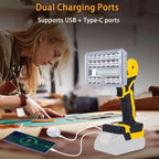 【36w・6500k】 Cordless LED Work Light Compatible with DeWalt 20V Battery, Portable Compact Flashlight Lamp Flood Light with USB/Type C Charging for Emergencie, Construction, Job Site(Bare Tool Only)