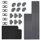 3 Panels Safety Barricade 5.8FT Foldable Security Sign Barrier Gate with Heavy Duty PVC Frame High Visibility Caution Symbol Crowd Control Restricted Area Pedestrian Barricade Traffic Fence Black