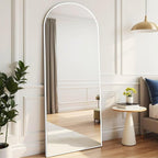 Floor Length Mirror, 71"x26" Arched Full Length&Standing Hanging or Leaning&Freestanding Full Body Mirrors, Wall Mounted Mirror with Thin Aluminum Frame (White)