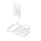 Extension Cord with Multiple Outlets 5 FT, TESSAN Small Flat Plug Power Strip with 3 USB (1 USB C) and 3 AC, Surge Protector Charging Station for Office, School, Dorm Room Essentials, White