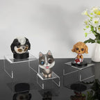 NIUBEE Acrylic Display Risers Stand 2 Sets,3 Steps Clear Riser Shelf Showcase for Amiibo Funko POP Figures -8.4"x6.3"x4.3"