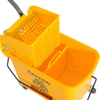 HOMCOM Compact Mop Bucket with Wringer on Wheels for Floor Cleaning, 21 Quart, Separate Dirty and Clean Water, for Home, Apartment, Yellow