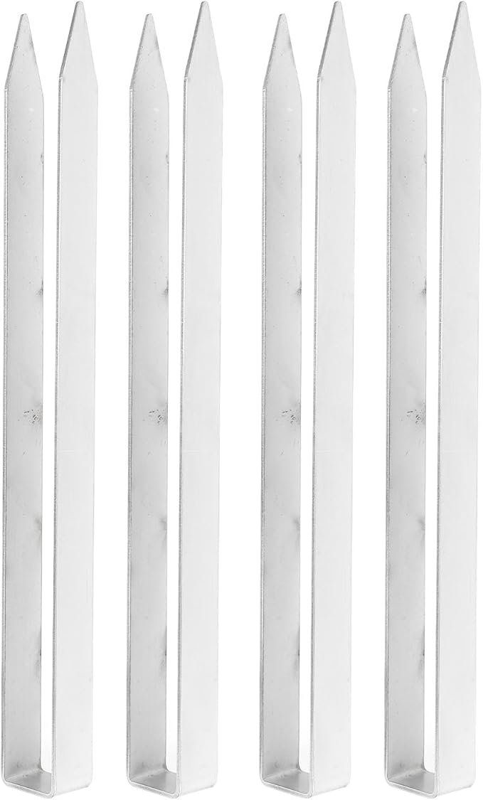 4 Pcs U Shaped Stakes Heavy Duty Stainless Steel Ground Pegs, U Shape Rose Arch Ground Anchors for Weed Barrier Fabric Irrigation Tubing, Secure Fence and Outdoor Equipment with Ea