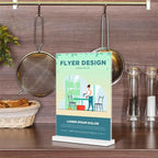 Acrylic Sign Holder 4x6 Inches 3 Pack T Shape Desktop Display Stand Vertical Double Sided Clear Table Menu Flyer Holder for Restaurants, Office, Shop, Wedding