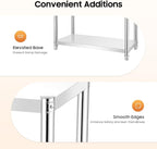 3 Tier Stainless Steel Shelves Heavy Duty Storage Rack Adjustable Kitchen Shelving Organizer with Strong Load Bearing for Garage Bathroom Office and Industrial Use