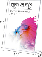 3 pack 8.5x11 Acrylic Sign Holder for Picture Frames, L Shape Clear Plastic, Plastic Sign Holder,Menu Holder, Unbreakable Table Sign Holder for Restaurant, Office, School, Store and Home Use