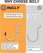INCLY Pegboard Hooks Set for Hanging Tools, 206PCS Heavy Duty Peg Hook Hanger & Holder Fit 1/4 1/8 Inch Pegboard for Craft Assortment Garage Organizer Bins Attachment Peg Board Accessories