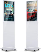MWE 32 Inch Digital Signage Advertising Display Kiosk LCD Screen Indoor Floor Standing Commercial Totem Android System Vertical Poster with Auto Media Player-White