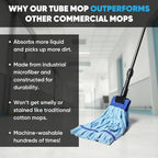 Commercial Mop Head Replacement – 1 Pack Large Green Microfiber Tube Mop (18 oz.) | Industrial Wet Mops | Washable Refill, Reusable, Heavy Duty, Looped End Mopheads | Hardwood, Concrete