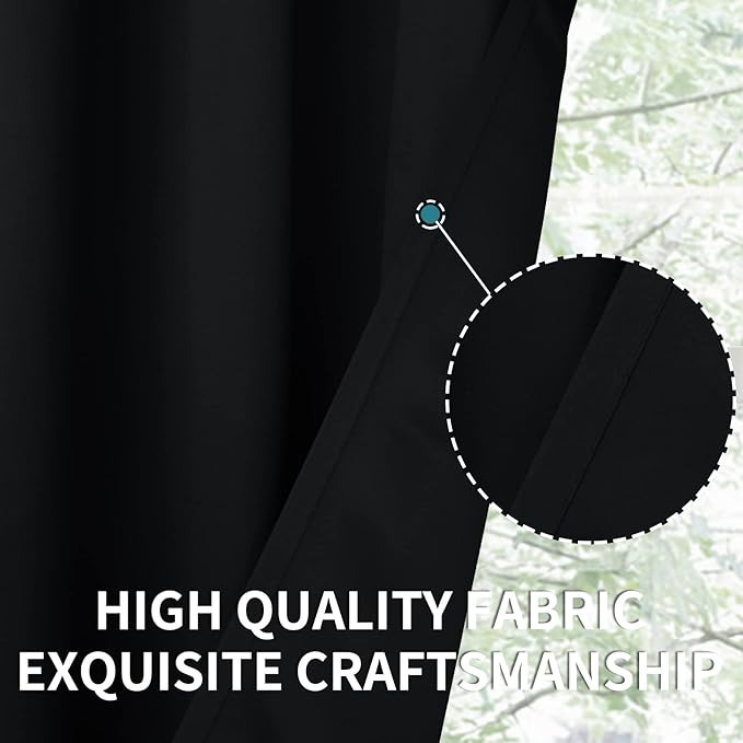 BGment Black Sliding Door Curtain 108 Inch Long - Wide Blackout Room Darkening Room Divider Curtain for Bedroom Privacy Themral Insulated Grommet Separator Drape, 1 Panel, 100 X 108