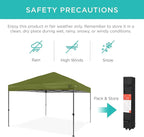 Best Choice Products 10x10ft 1-Person Setup Pop Up Canopy Tent Instant Portable Shelter w/ 1-Button Push, Case, 4 Weight Bags - Olive Green