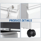 2 Drawer Vertical File Cabinet - Mobile Filling Cabinet with Lock for Legal/Letter Files - Office Storage File Cabinet with Wheels Under Desk - Assembly Required