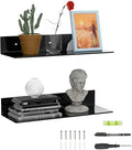 17 Inches Acrylic Wall Shelves 2 Pack, Floating Shelf for Wall Mounting, Acrylic Display Ledges for Funko Pop Figures, Home Décor, Living Room, Gaming Room, Plants(17 inch, Black)