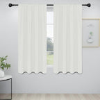 Easy-Going Rod Pocket Blackout Curtains for Bedroom, Room Darkening Window Curtains for Living Room, Thermal Insulated Noise Reduction Solid Window Drapes, 2 Panels(34x63 in, Ivory)