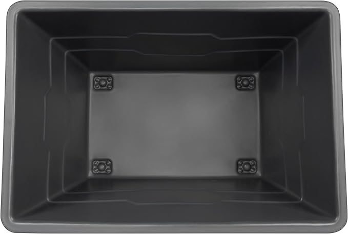 Commercial 20 Bushel Utility Cart with Steel Base, Poly Box Basket Truck, Laundry Cart, and Rolling Trash Bin, 51.5-Inch x 35.5-Inch x 36-Inch, 1000 Pound Weight Capacity, Black
