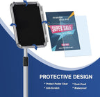 Sign Holder - 2PCS 8.5 x 11 Inch Sign Stand Vertical and Horizontal Adjustable Poster Stand, Heavy-Duty Floor Standing Sign Holder with Round Base for Malls Display, Advertisement, and Outdoor(Sliver)