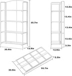 Crofy No Assembly Folding Bookshelf for Living Room, 4 Tier White Collapsible Book Shelf for Home Office, Portable Bookcase Storage Organizer